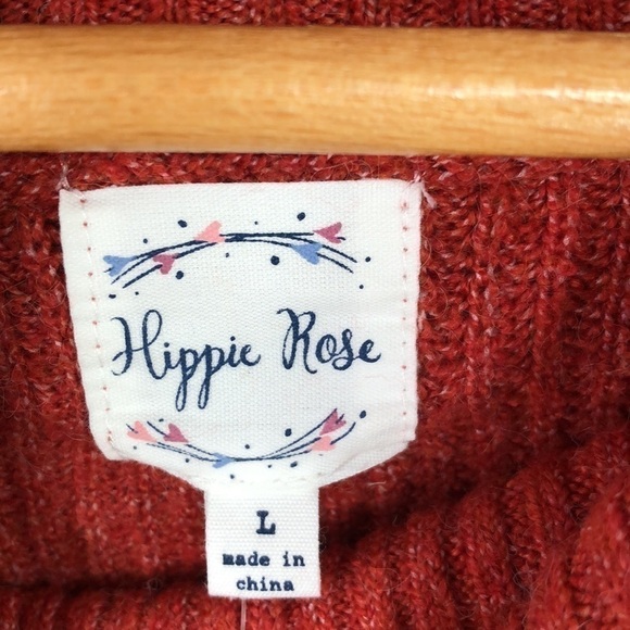 Hippie Rose - Fleetwood Red Cowl Cozy Pullover - L - Picture 7 of 8